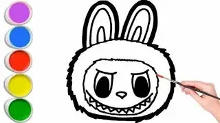 How to draw a labubu doll face easy steps drawing painting coloring for kids 