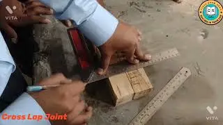 Cross Lap Joint by Engineering/Workshop wooden Tools practical/ CSE students Carpentry work
