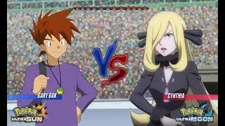 Pokemon Battle USUM: Gary Vs Cynthia (Pokémon Alola Vs Unova)