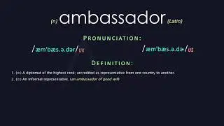 Ambassador Meaning And Pronunciation | Audio Dictionary