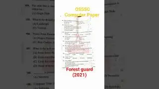 OSSSC exam#forest guard#2021 computer paper#