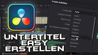Neu!!! Untertitel auf Deutsch automatisch erstellen lassen DAVINCI RESOLVE Tutorial Deutsch