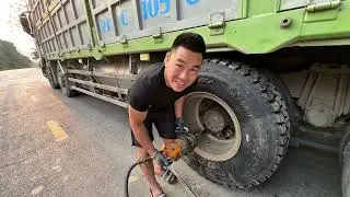 tire change rescue on mountain pass