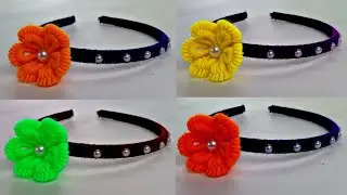 Hair Band making || stylish hair band for baby girl || Recycling old hair band with woolen