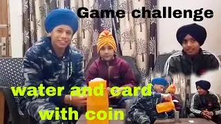 Game &hearts;️ challenge || water and card with coin || sukh_sarangra5 #btsshorts 