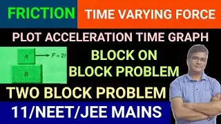 Time dependent Force & friction||Two Block Friction with time dependent Force ||Time varying force
