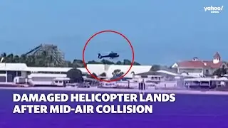 Damaged helicopter lands after mid-air collision on Gold Coast | Yahoo Australia