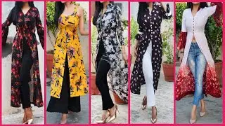 Stylish front slit kurti designs with jeans, Palazzo and skirts || Front cut kurti ideas