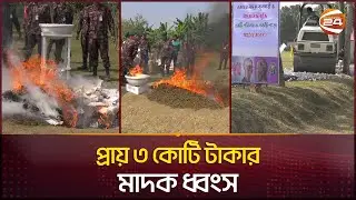 চুয়াডাঙ্গায় প্রায় ৩ কোটি টাকার মাদকদ্রব্য ধ্বংস করল বিজিবি | BGB | Chuadanga News | Channel 24