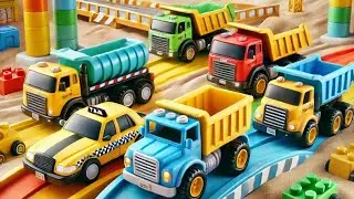Bridge Construction Vehicles, Concrete Dump Truck, Bulldozer - Funny shots video part 3