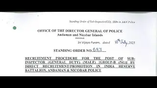 Sub-Inspector (GD) Recruitment in IRBn (India Reserve Battalion), Andaman & Nicobar Islands