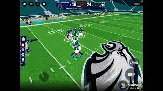 Playing a football game 