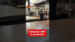 Melamine MDF in production #board #wood #melamineplate #mdf #mdfboard #mdfsheet #melamine