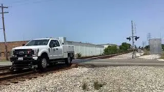 HI-RAIL TRUCK ACTION AT STAPLES MILL Getting off tracks at 6/3/25