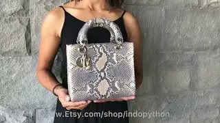 Snakeskin tote bag made of genuine python leather