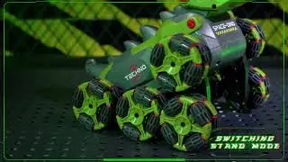 8-Wheel Spray Dinosaur Stunt Car | 360&deg; Drift & Water Spray | Cool Lights & 5 Changeable Styles