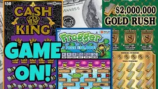 MD LOTTERY FROGGER, CASH IS KING AND GOLD RUSH SCRATCH OFF TICKETS! #lottery