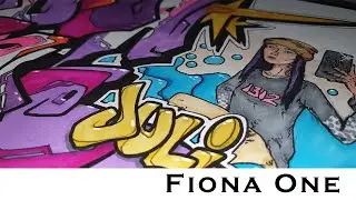 Graffiti - Fiona One / violett graffiti + character / Sketchbook 31