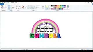 Drawing The Amazing World of Gumball logo in MS Paint.