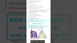 NIOS Fake website list !! Alert it's !! New NIOS Learners !! Stream-1, 2, 3 & 4 !! 10th/12th learner