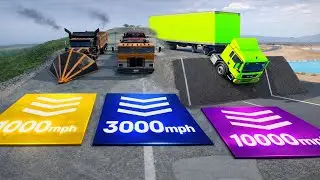 Cars VS dash plate (1000, 3000, 10000 Mph)🤯 -  Beamng Drive😱