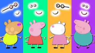 😜 Peppa Pig Wrong Face Eyes Mouth - Learn Colors, Nursery Rhymes for Kids