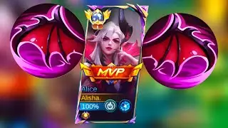 ALICE  WITH QUEEN'S WINGS GOD MODE WITH THIS BUILD AND EMBLEM 1V5(PLS TRY!)-MLBB