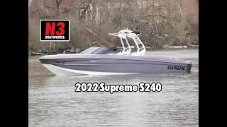 2022 Supreme S240 - Gunmetal/Frost White - On Water || N3 Boatworks