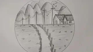 Beautiful Nature Scenery Drawing | Easy Pencil sketch Step by Step for Beginners