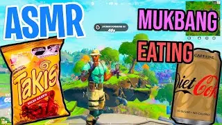 ASMR Gaming Fortnite 😋 Mukbang Takis Salsa Brava Diet Coke Eating 😴 먹방 🎮🎧 Relaxing Whispering 💤