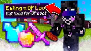 MINECRAFT BUT IF YOU EAT YOU GET OP ITEMS