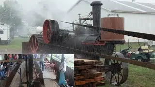 1915 Minneapolis 22HP Traction Engine on a sawmill
