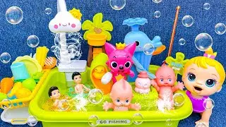 75 Minutes Satisfying with Unboxing Cute Pinkfong Bathtub Playset, Kitchen Cooking Toys | ASMR