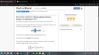 Chef vs Bharat Codechef Explanation || Solution || Chefora codechef Solution