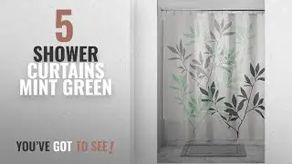 Top 10 Shower Curtains Mint Green [2018]: mDesign Leaves Fabric Shower Curtain - 72