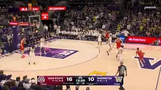 Ivan Njegovan Feed Down Low to Christoph Tilly for TWO vs. Washington | Ohio State Basketball