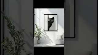 Free PSD Mockup | Black portrait frame with minimalist decoration