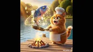 Funny Cat Fishing Adventure 🎣😂 | Cute Animation #Shorts #funnycats  #3danimation