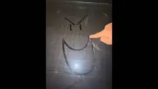 car window smiley face becomes evil and messed up