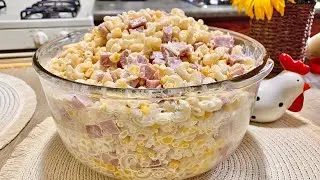 ENSALADA DE CODITO Y JAMÓN facil rápido.