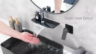 One Handle 2 Holes Wall Mount Waterfall Vanity Faucet