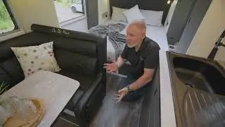 New upholstery and footrest in On The Move Caravans