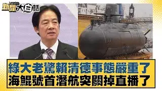 綠大老驚賴清德事態嚴重了  海鯤號首潛航突關掉直播了【#新聞大白話】20260129-1｜#徐巧芯 #羅旺哲 #陳揮文