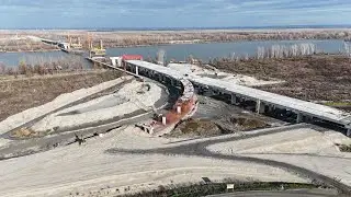 Peti novosadski most peko Dunava - dron snimak