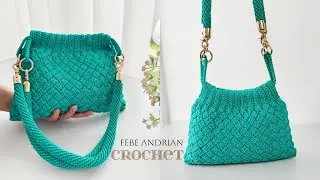 EASY CROCHET, NEW DESIGN! Tas Rajut Anyam Simpel dan Cantik | Crochet Shoulder bag Simple and easy