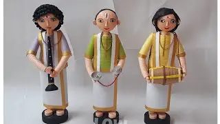 Indian golu ideas,Quilled nadaswaram set|south Indian musicians|kolu dolls|3d quilling |quilled boys