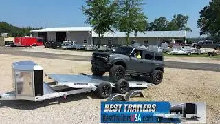 demo of aluma aluminum tilt carhauler trailer new executive series 7x20 trailer