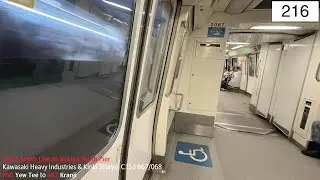 ⁴ᴷ [Going further] SMRT Trains, NSL Train Ride [Yew Tee &rarr; Kranji] - Kawasaki C151 067/068