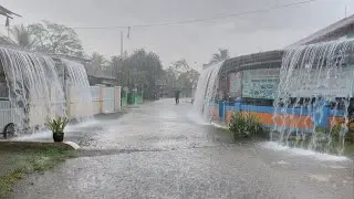 ЭКСТРЕМАЛЬНАЯ ПОГОДА ⛈️ Сильный дождь и ветер в деревне Ред Сойл. Очень освежающий