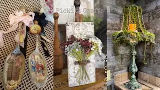 Thrifty Charm Decor Shabby Chic Vintage Rustic Home and Wall Hangings Decor Idea #thriftywallhanging